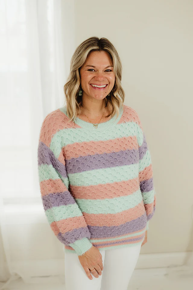 Color Drift Stripe Sweater