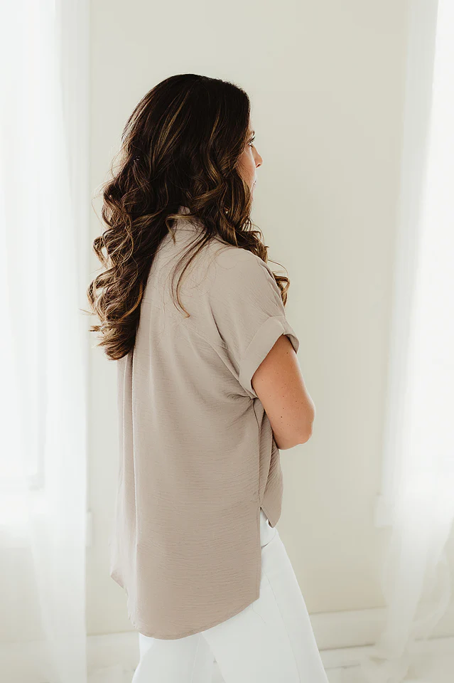 Ash Mocha Easy Flow Button-Up - Image 4