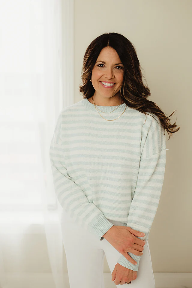Blue Lulu Striped Crewneck