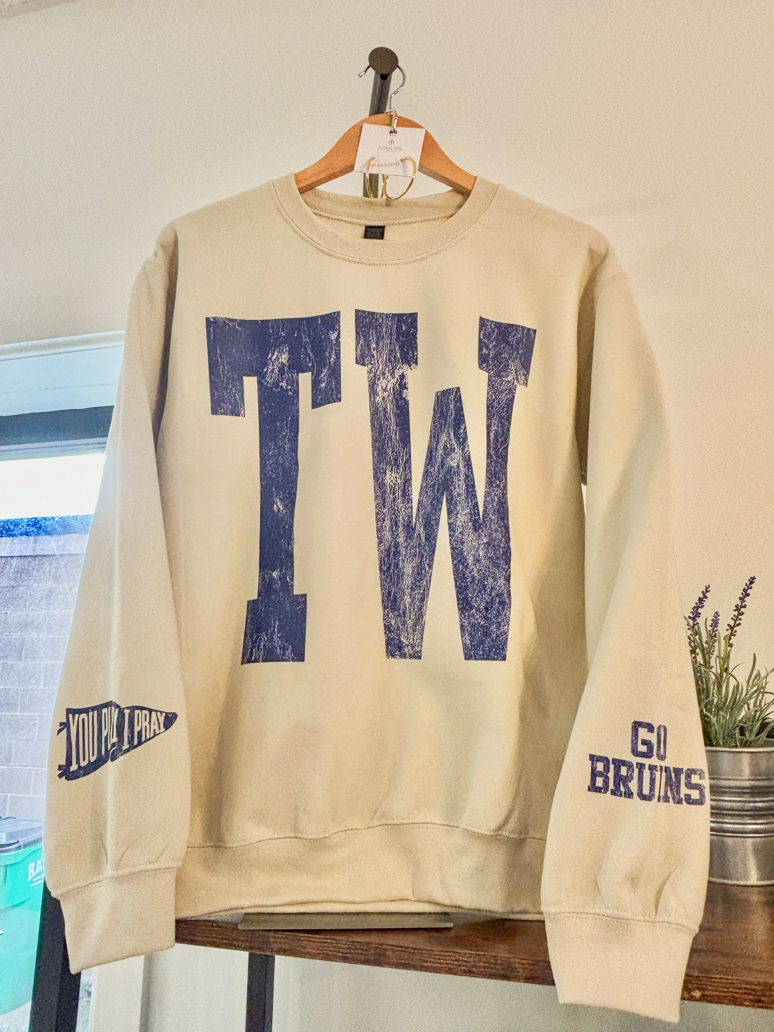 You Play I Pray - Cream Bruins Crewneck