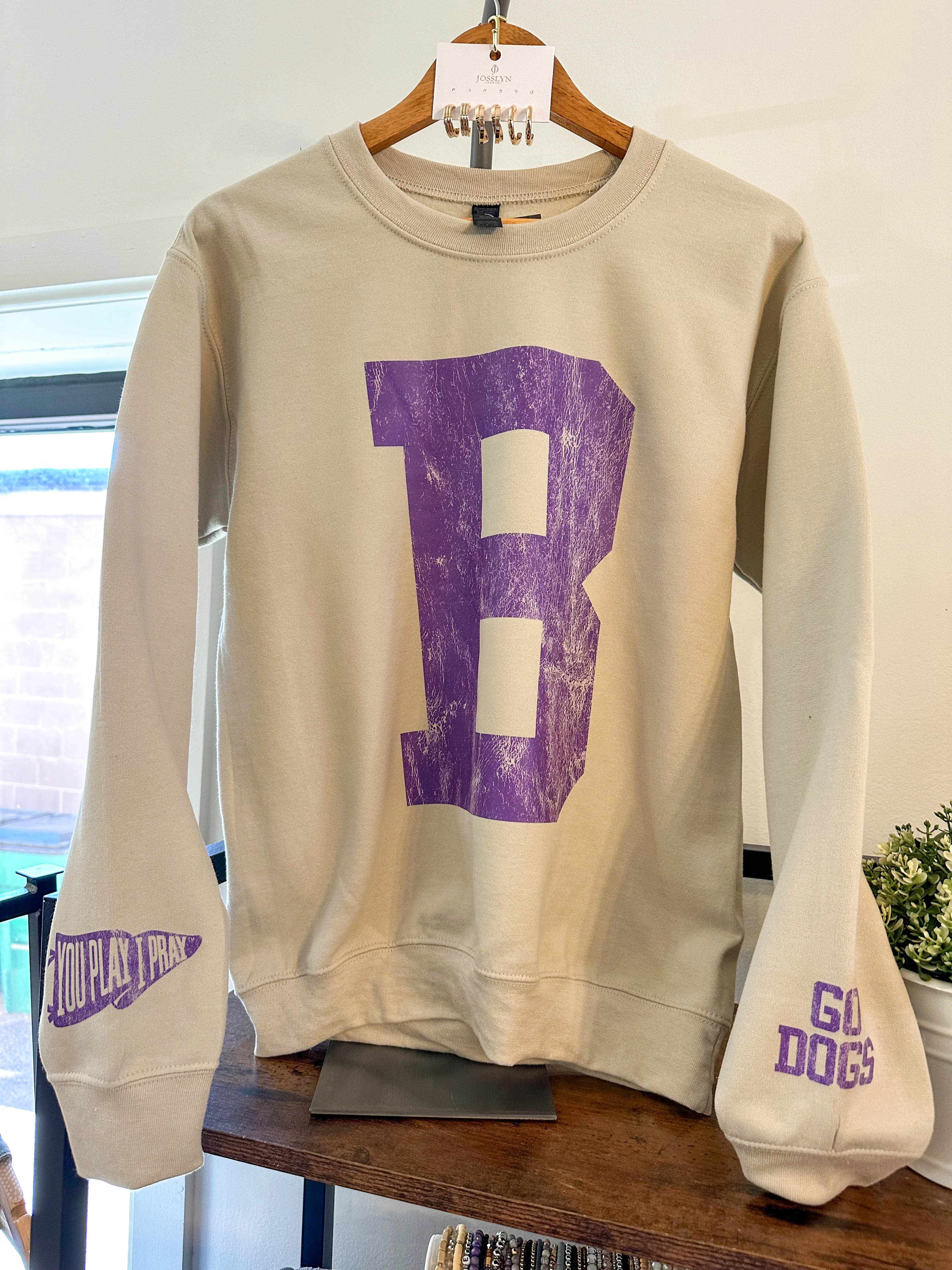 You Play I Pray - Cream Bulldogs Crewneck